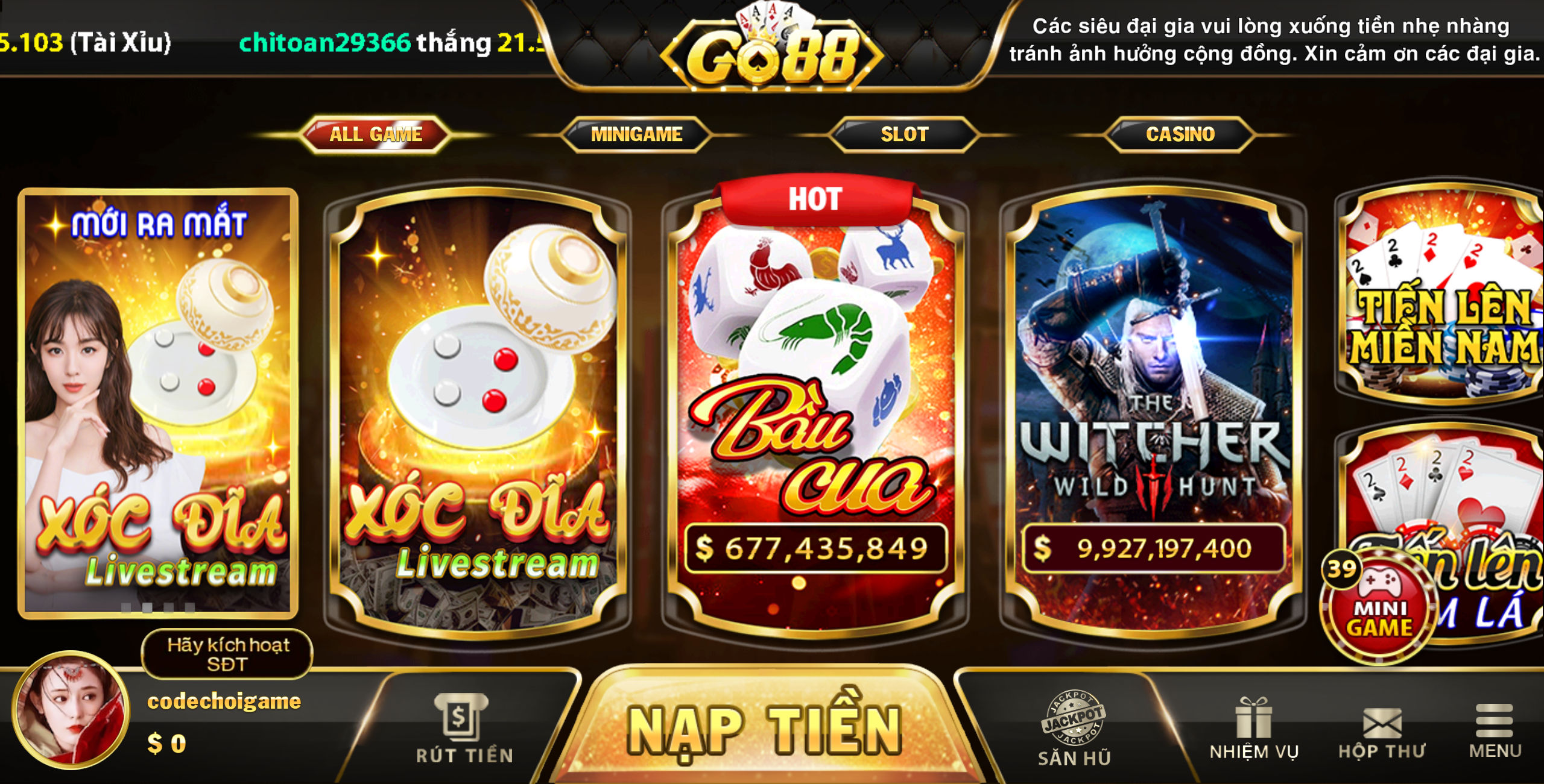 Mua Source Game Bài Tài Xỉu, Code Game Tài Xỉu - Muacodegame