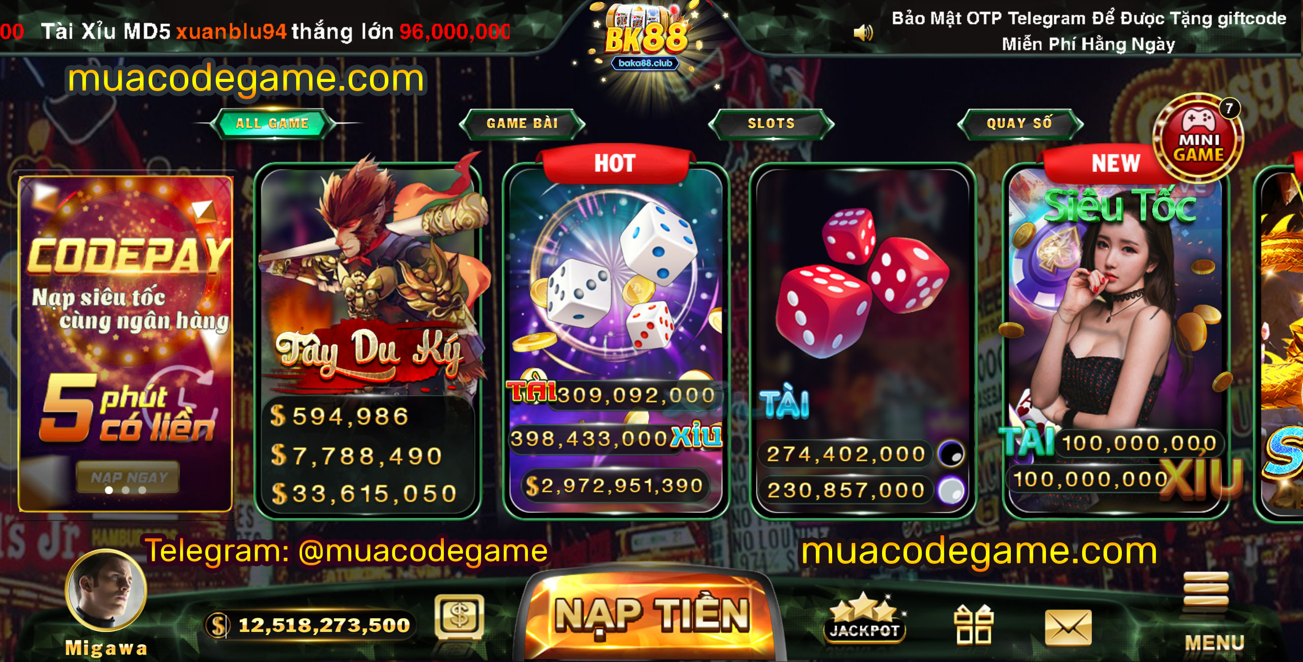 Mua Source Game Tài Xỉu - Bán Source Game Tài Xỉu MD5 tại Muacodegame.com